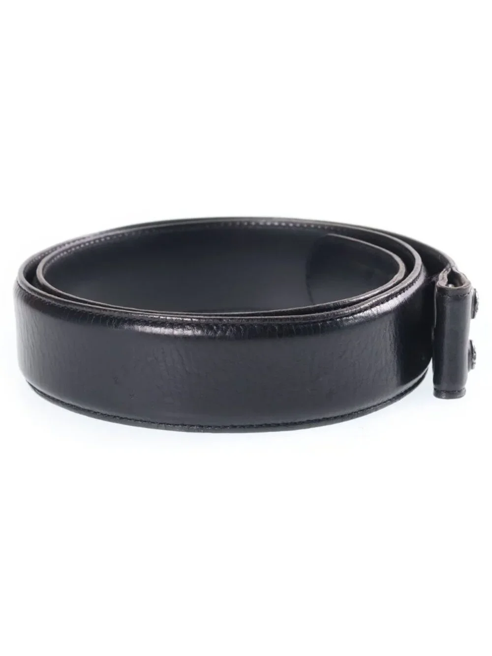 Chrome Hearts 1.5 Strap Floral Label Rivets Leather Belt Black